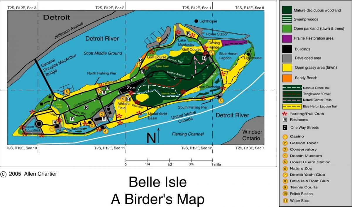 map of Belle Isle Detroit