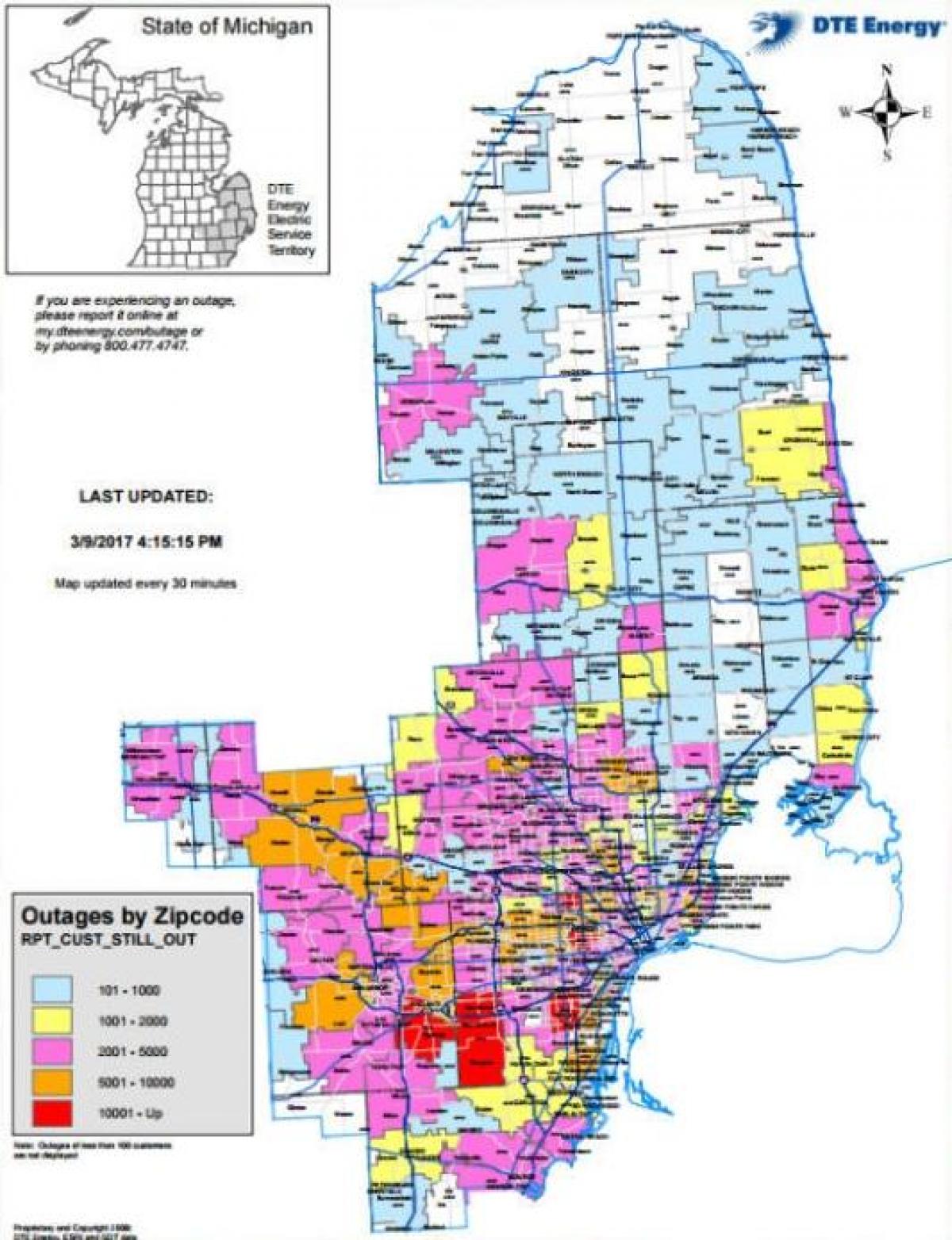 Detroit edison argindarra mapa