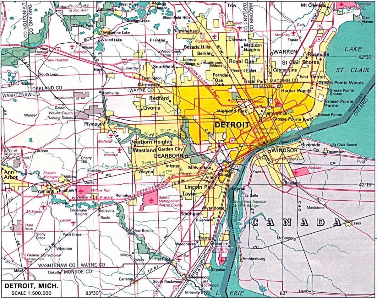 auzo Detroit mapa