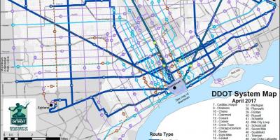 Mapa Detroit Autobusa