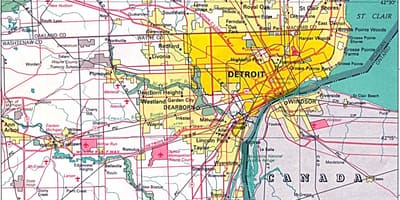 Mapa Detroit auzo